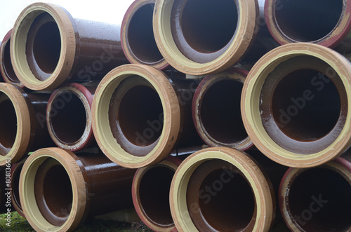 giant pipes in meadow