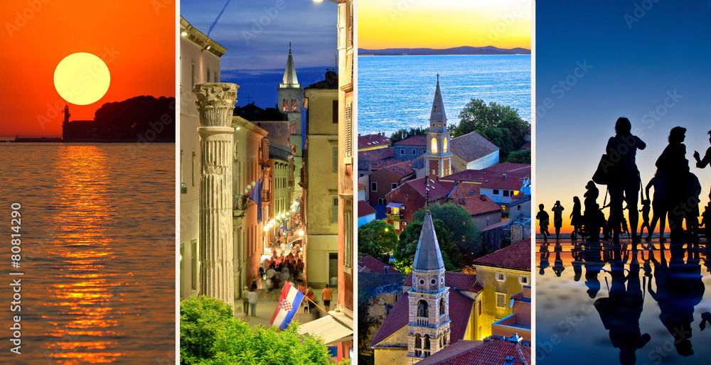 Fototapeta premium Town of Zadar evening and sunset travel collage