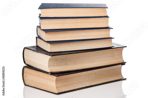 Books on white background