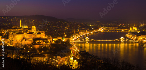 Budapest castle at night, Hungary, Europe