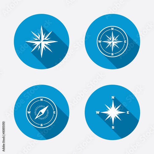 Windrose navigation icons. Compass symbols.