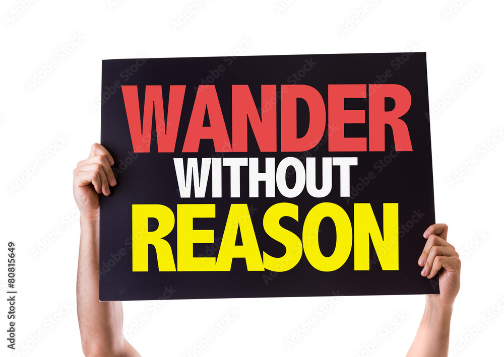 Wander Without Reason card isolated on white Wander Without Reason card isolated on white