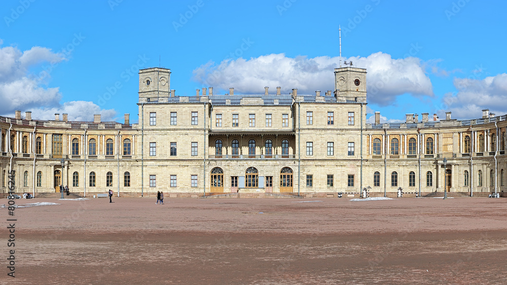 The central building of the Great Gatchina Palace near Saint Pet