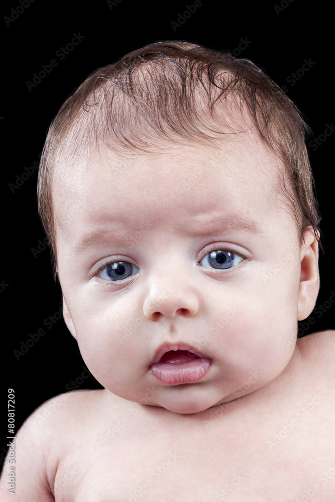 Portraid little baby closeup