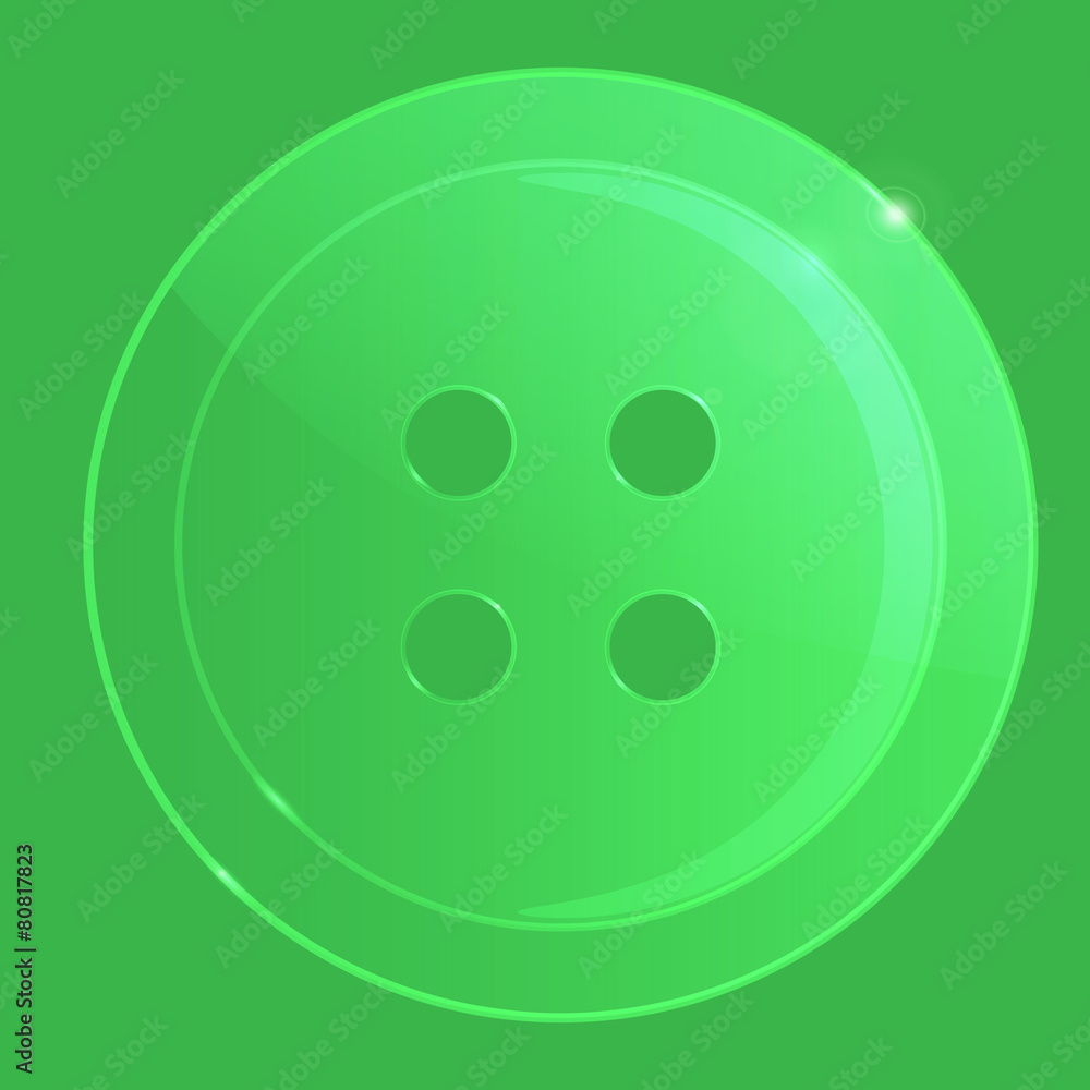 Glass transparent vector sewing button Glass transparent vector sewing button