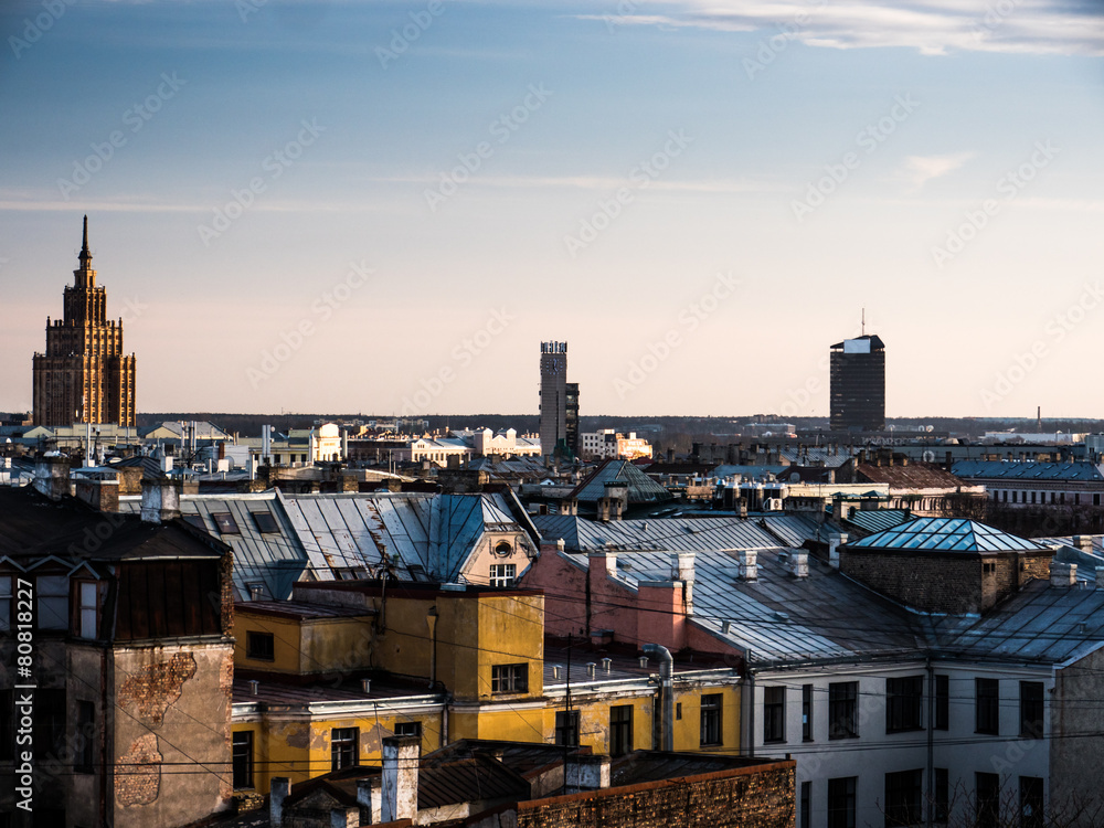 Panorama of Riga from one the buildings