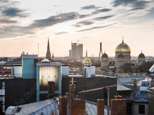 Panorama of Riga from one the buildings