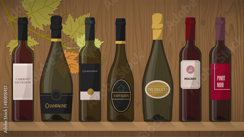 Collection of wine bottles
