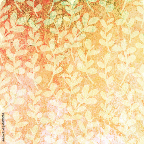 Grunge floral background. Vector texture background. Floral patt
