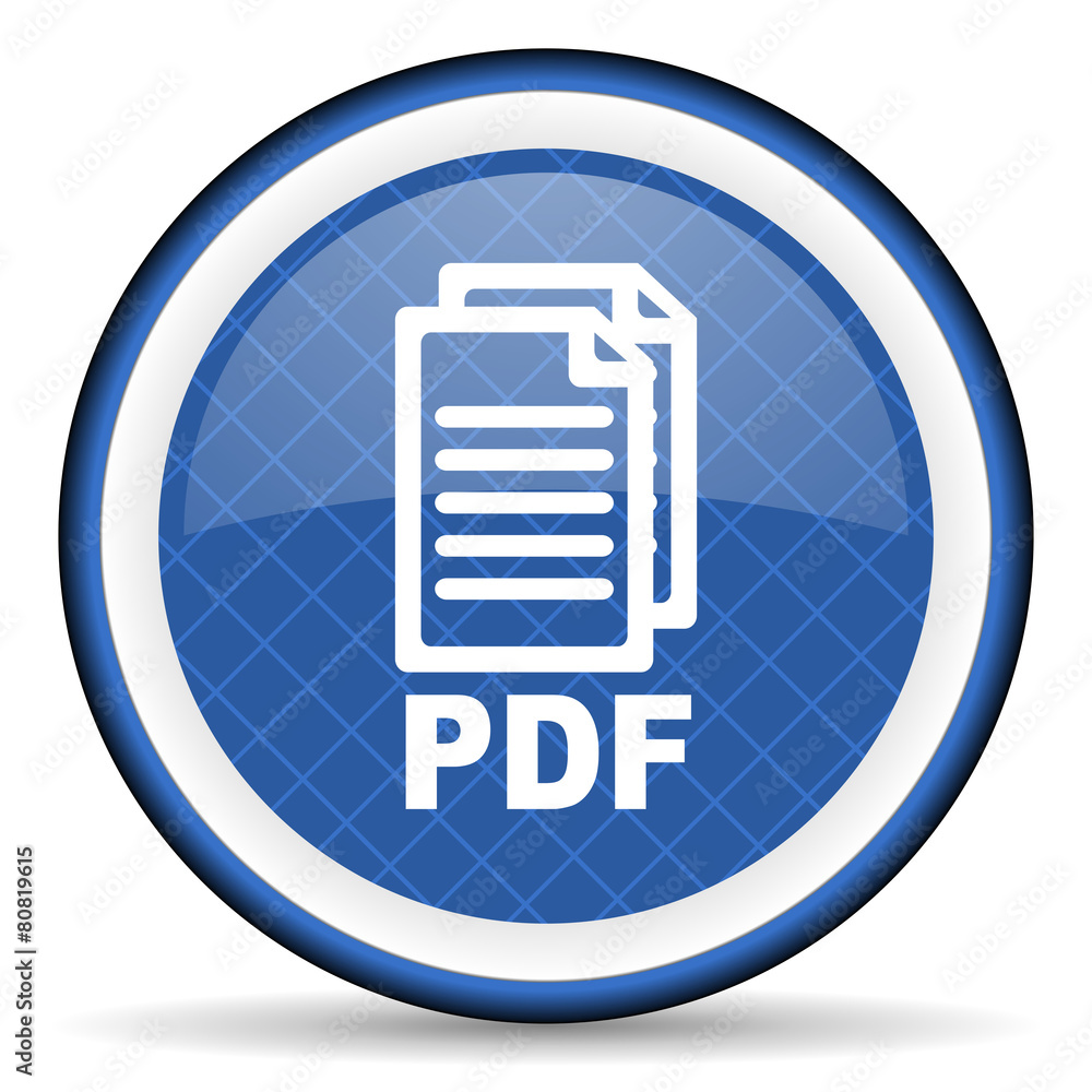 pdf blue icon pdf file sign