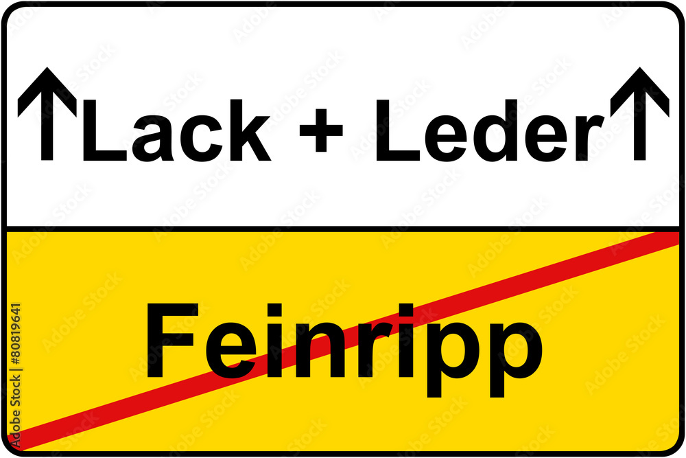 Obraz premium Feinripp Lack & Leder Schild