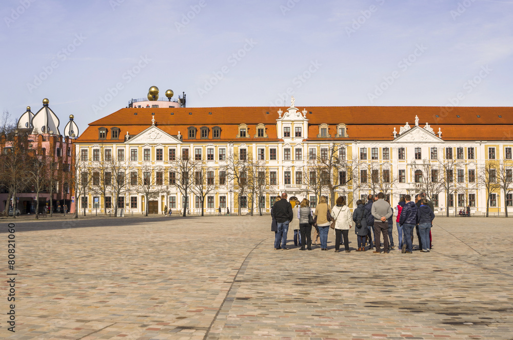 Landtag und Domplatz in Magdeburg