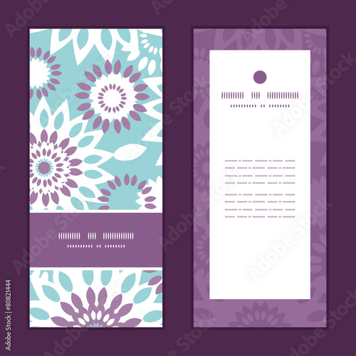Vector purple and blue floral abstract vertical frame pattern