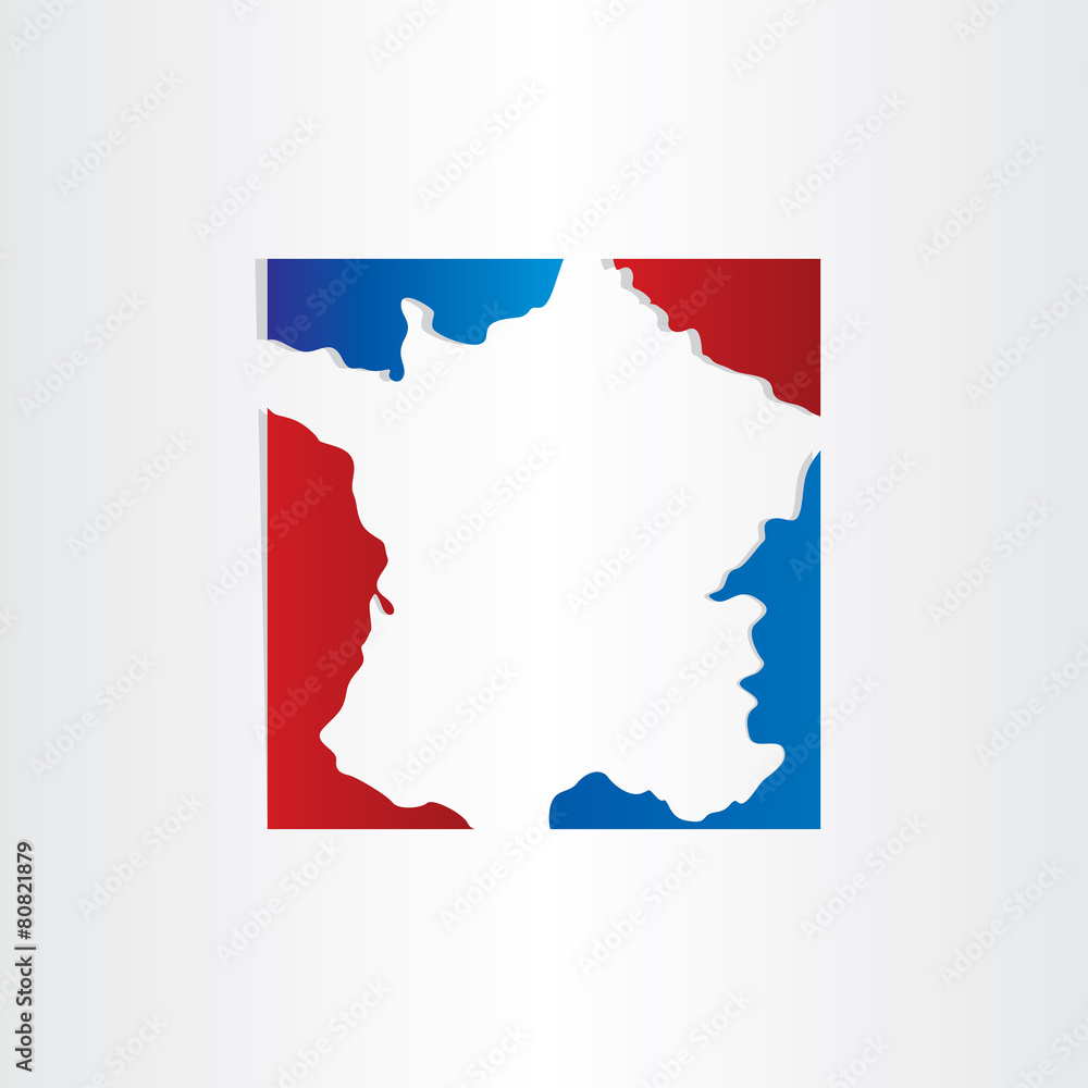Fototapeta premium france map red blue design background