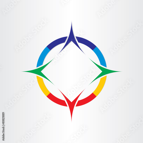 stylized compass direction icon design