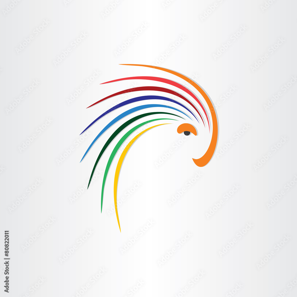 Naklejka premium color bird parrot icon design