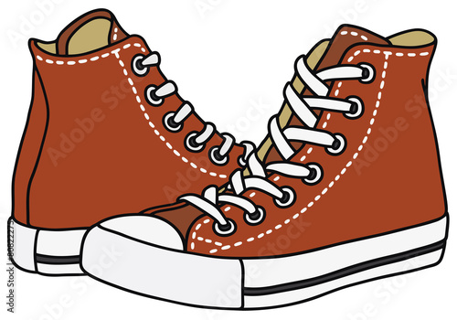 Red sneakers
