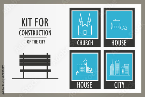 Set vector elements of the urban landscape