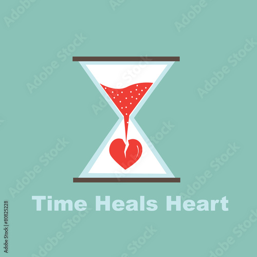 time heals heart concept
