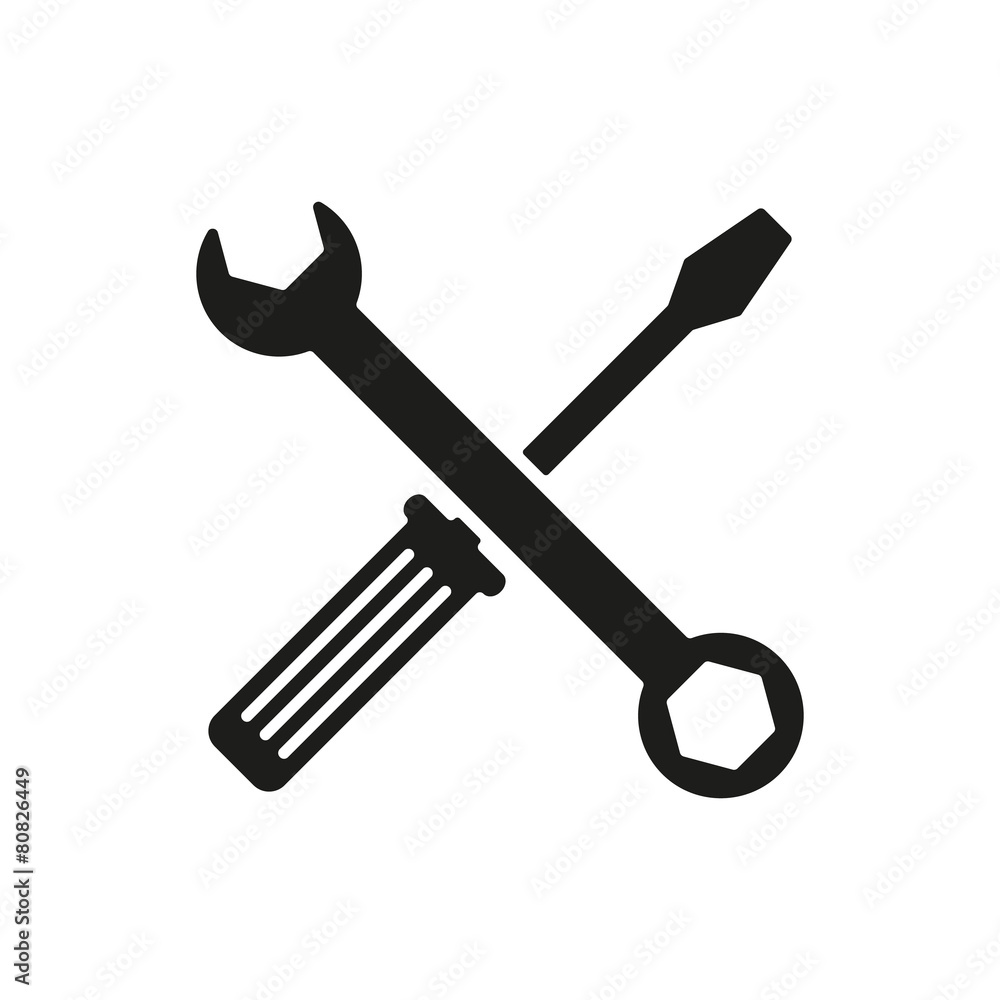 The wrench and screwdriver icon. Settings symbol The wrench and screwdriver icon. Settings symbol
