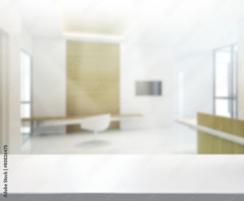 Fototapeta premium Table Top And Blur Office of Background
