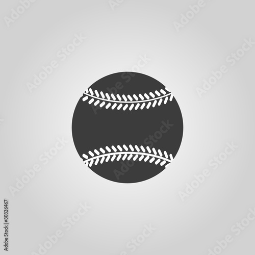 The baseball icon. Game symbol. Flat