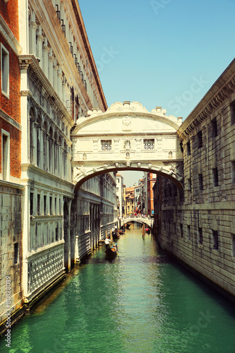 Venice. Gondolas passing over Bridge of Sighs © Guzel Studio
