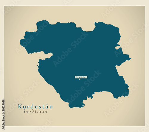 Modern Map - Kurdistan IR