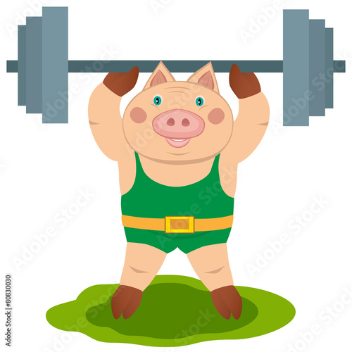 pig weightlifter