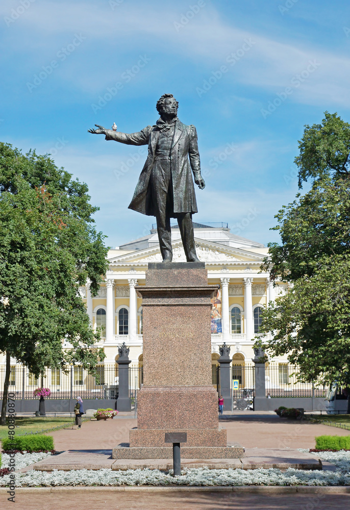 Monument of Alexander Pushkin, Russian poet, St. Petersburg