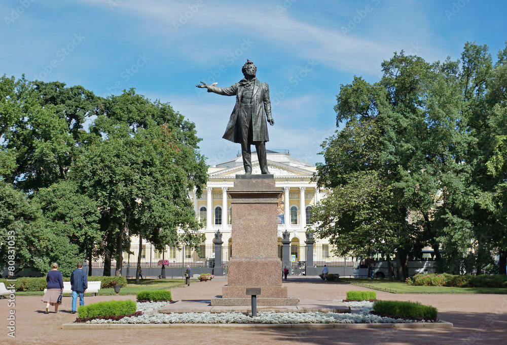 Monument to poet Alexander Pushkin, St. Petersburg, Russia