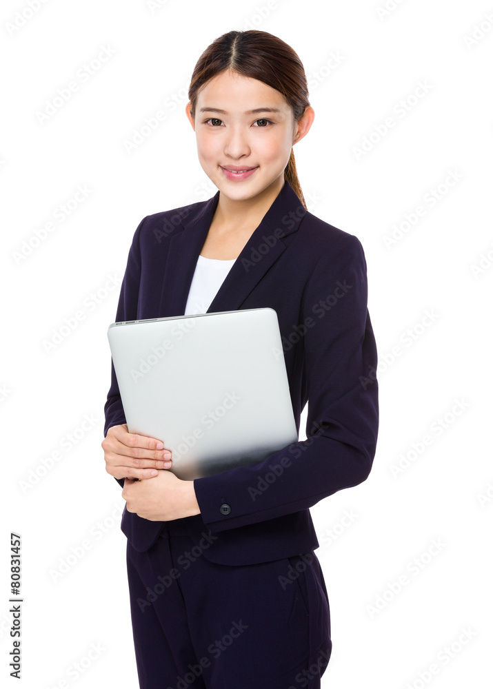 Attractive asian businesswoman with laptop computer Attractive asian businesswoman with laptop computer