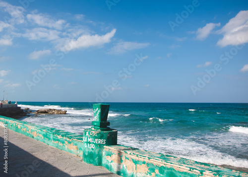 View of the promenade on the eastern shore of the Caribbean sea