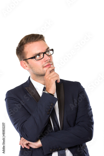 Young businessman Thinking, isolated