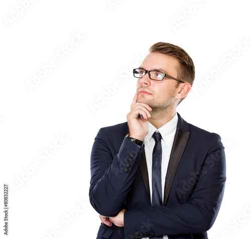 Young businessman Thinking, isolated