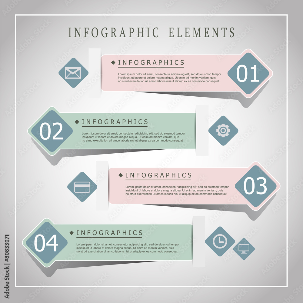 Modern origami style infographic banners Modern origami style infographic banners
