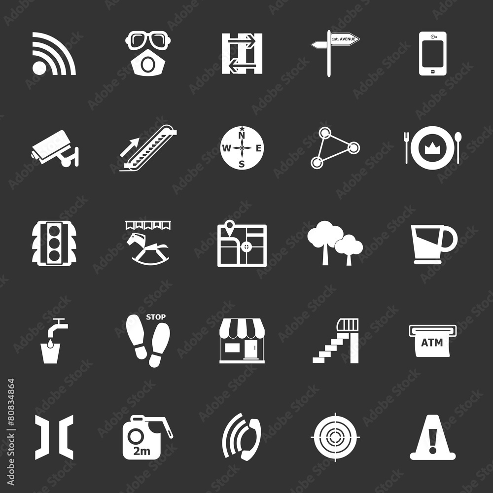 Pathway related icons on gray background Pathway related icons on gray background