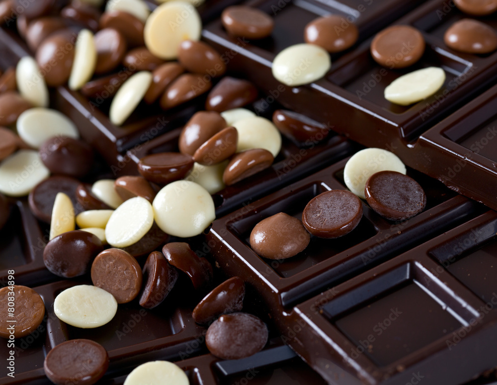 Fototapeta premium white, milk and dark chocolate
