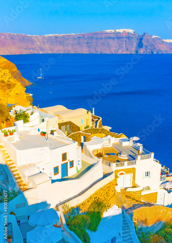 Oia is the most beautiful village in Santorini island in Greece