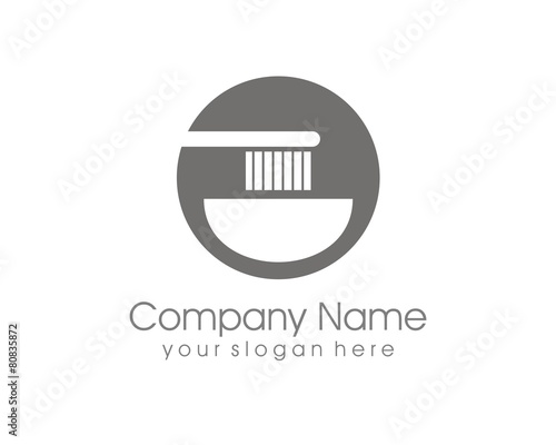 tooth brush dental dentist icon logo vector