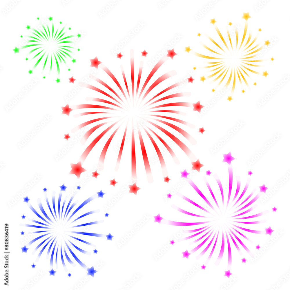 brightly colorful firework vector