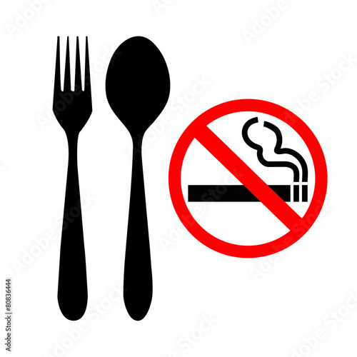 fork spoon, no smoking