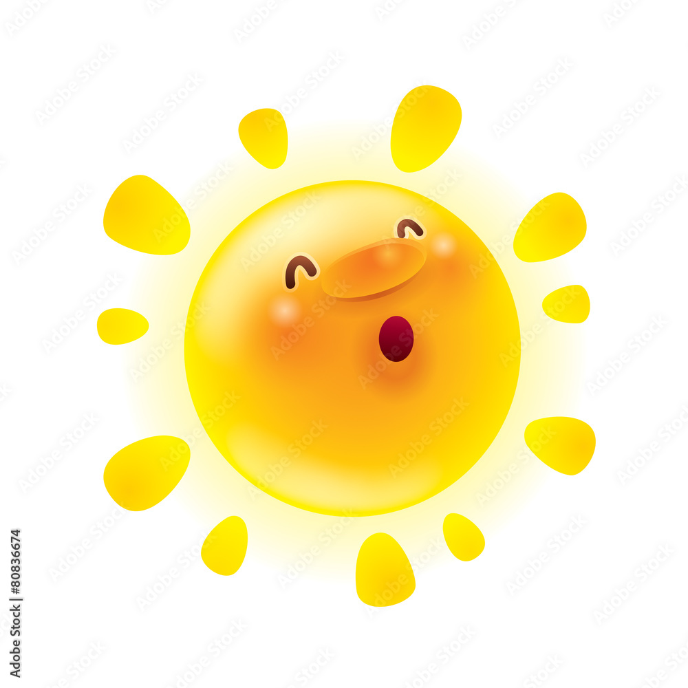 Fototapeta premium A happy smiling summer sun
