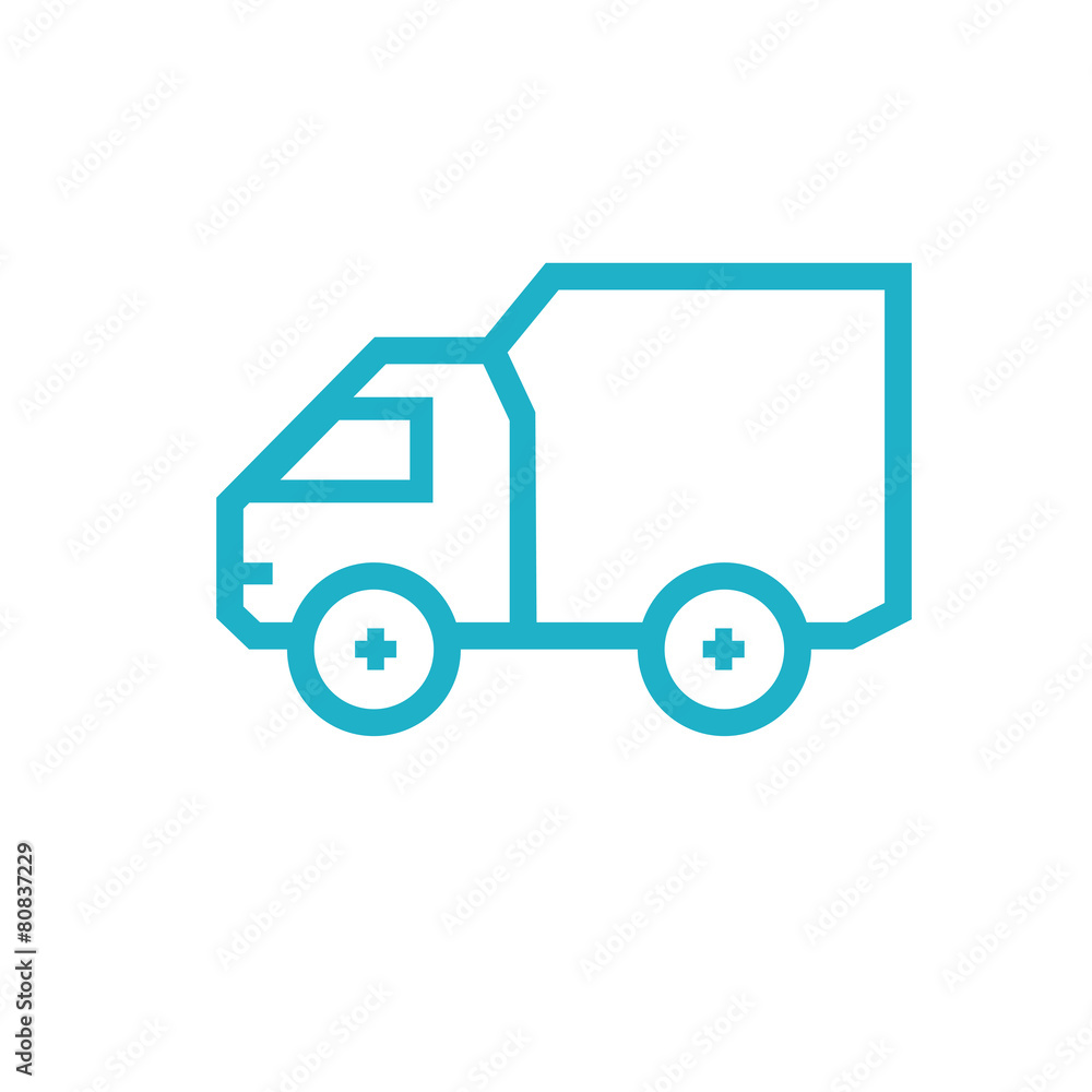 Icon for vehicle delivery services and goods Icon for vehicle delivery services and goods