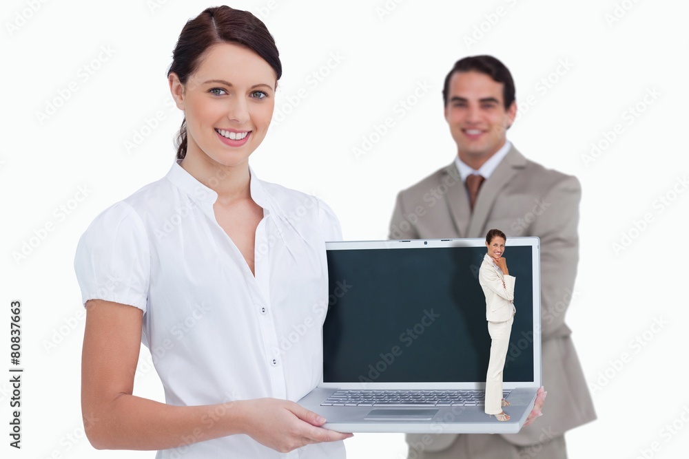 Composite image of thinking businesswoman Composite image of thinking businesswoman