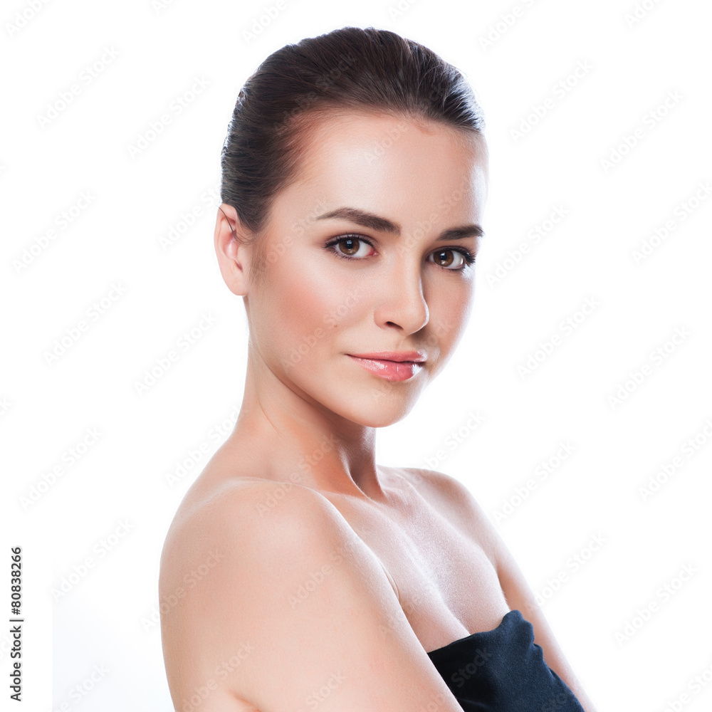Beautiful Young Woman Touching Her Face. Beautiful Young Woman Touching Her Face.