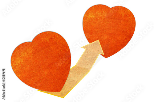 paper heart concept label