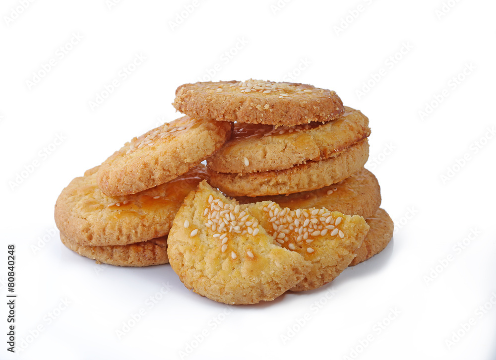 Sweet cookies with sesame seeds