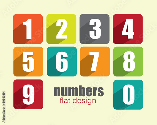 Numbers - colorful flat design