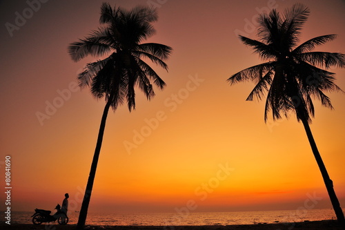 Sunset Beach on Tropical Island